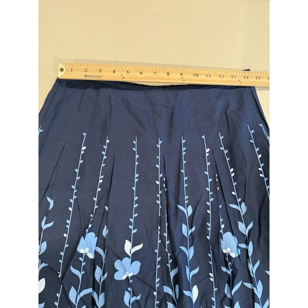 Apt.9 Floral Midi Skirt 4 Zip Lined 100% Cotton Work Twee Retro Garden Party
